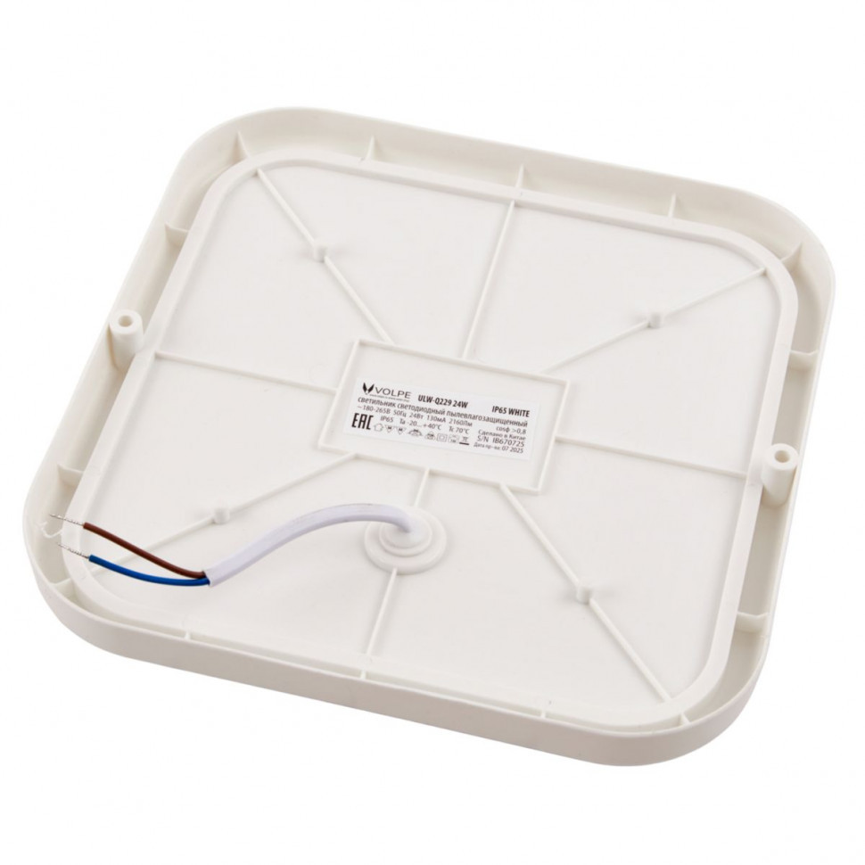 Накладной светильник влагозащищенный Volpe ULW-Q229 24W/4000K IP65 WHITE UL-00013192