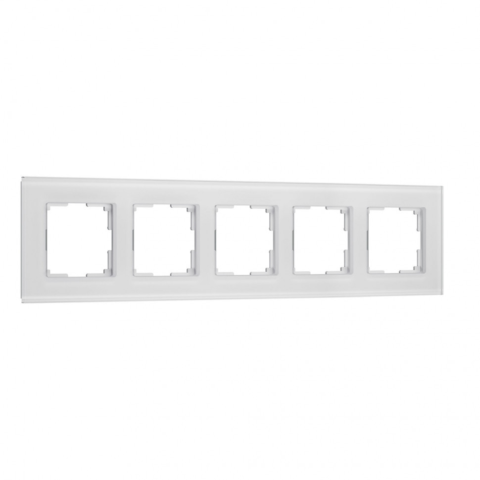 Рамка из стекла на 5 постов Senso белый soft-touch W0053101