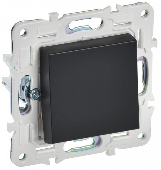 IEK SKANDY Выключатель 1-клавишный 10А SK-V01Bl черный , SK-V10-0-10-K02