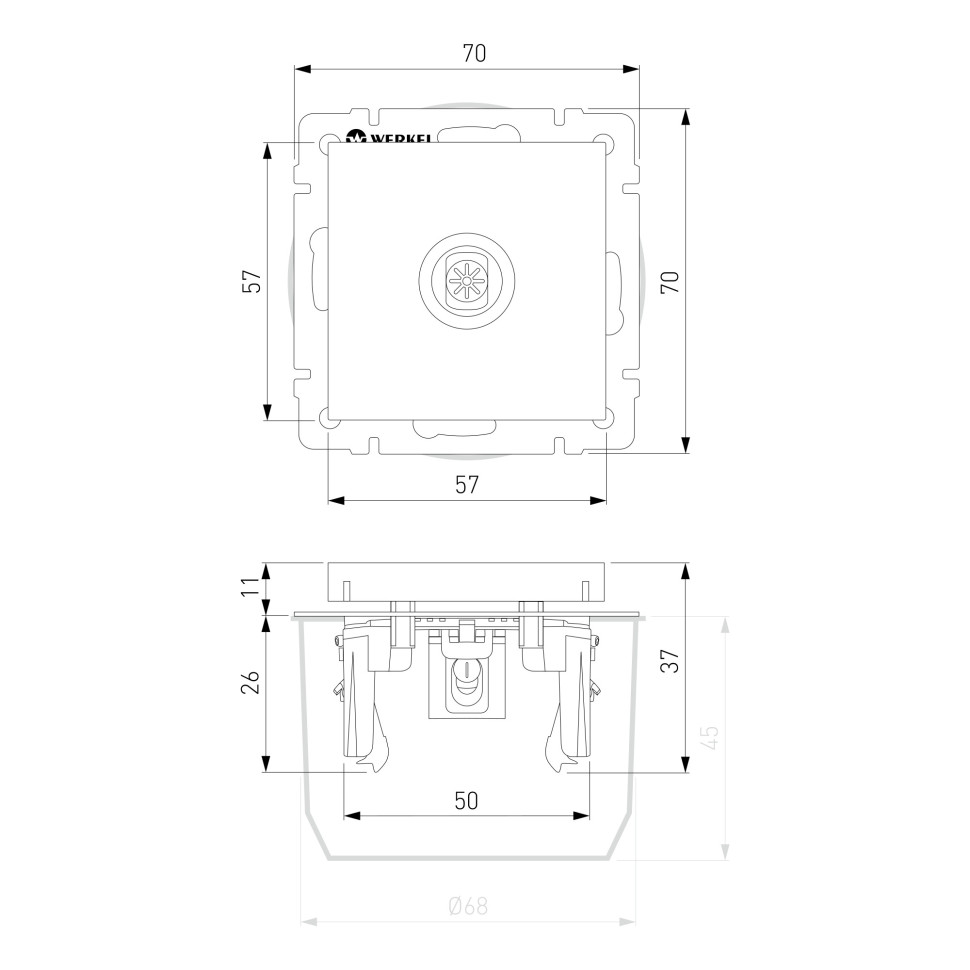 ТВ-розетка проходная серебряный W1184006