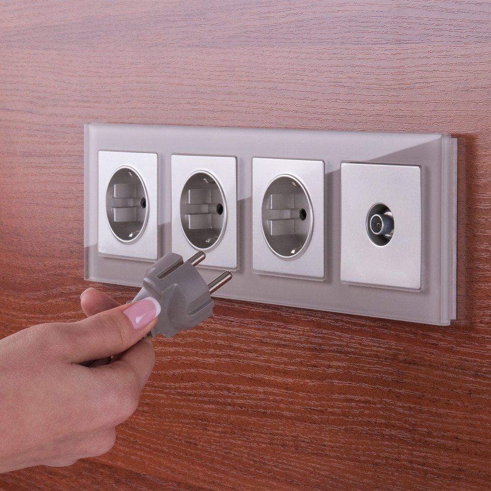 ТВ-розетка проходная серебряный W1184006