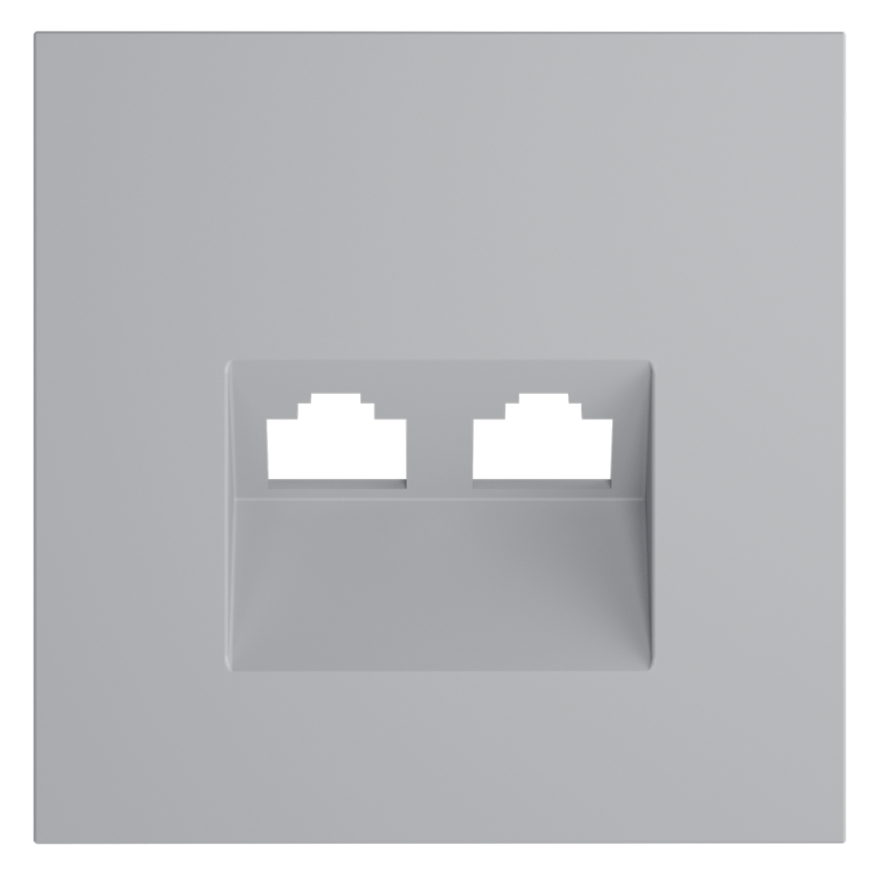 Накладка для розетки компьютерной двойной RJ45+RJ45 кат.6, S70 (серый)