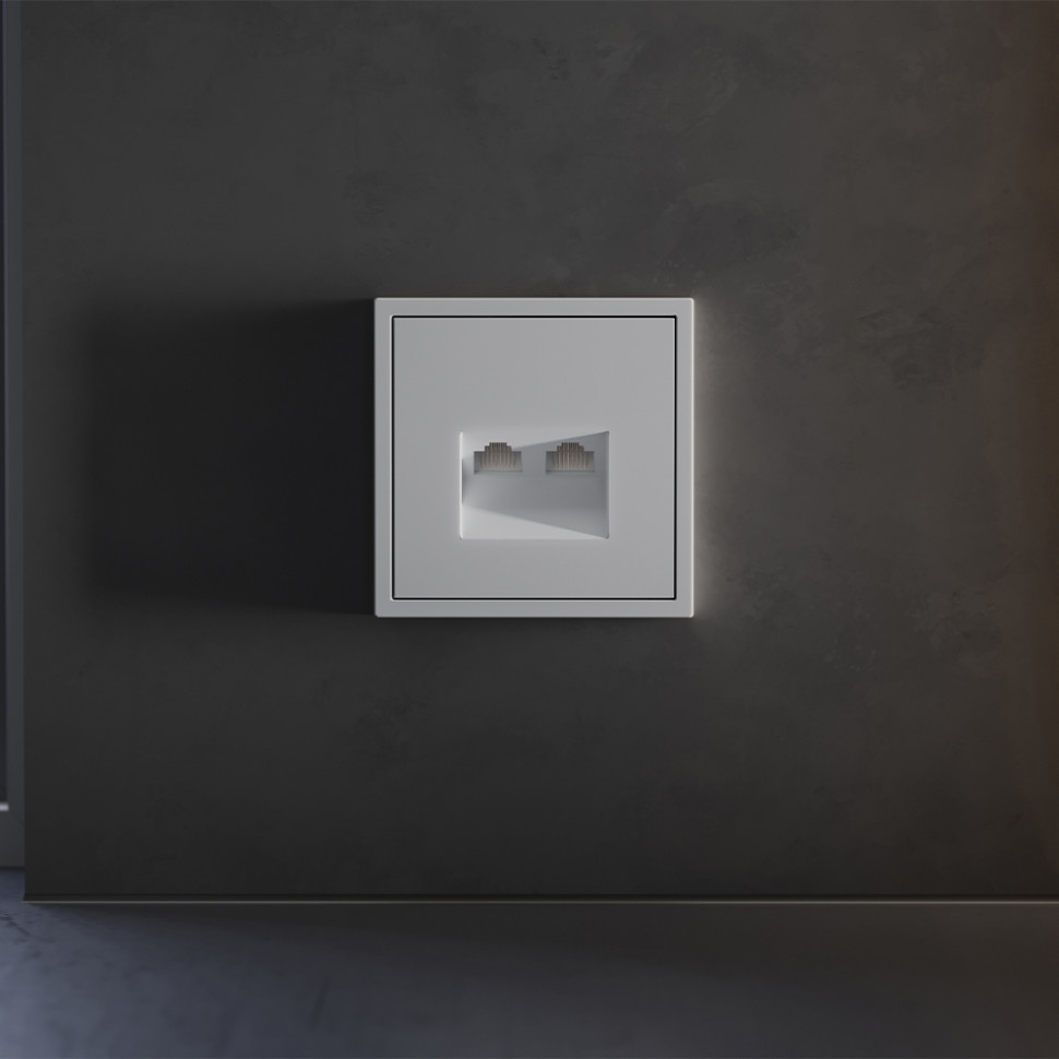 Накладка для розетки компьютерной двойной RJ45+RJ45 кат.6, S70 (серый)