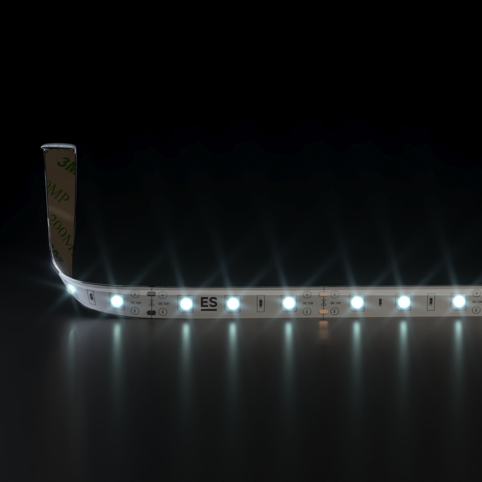 Светодиодная лента 12 В 4,8 Вт/м 60 Led/м 2835 IP65, холодный белый 6500К, 5 м Лента светодиодная 12V 4,8W 60Led 2835 IP65 холодный белый, 5м