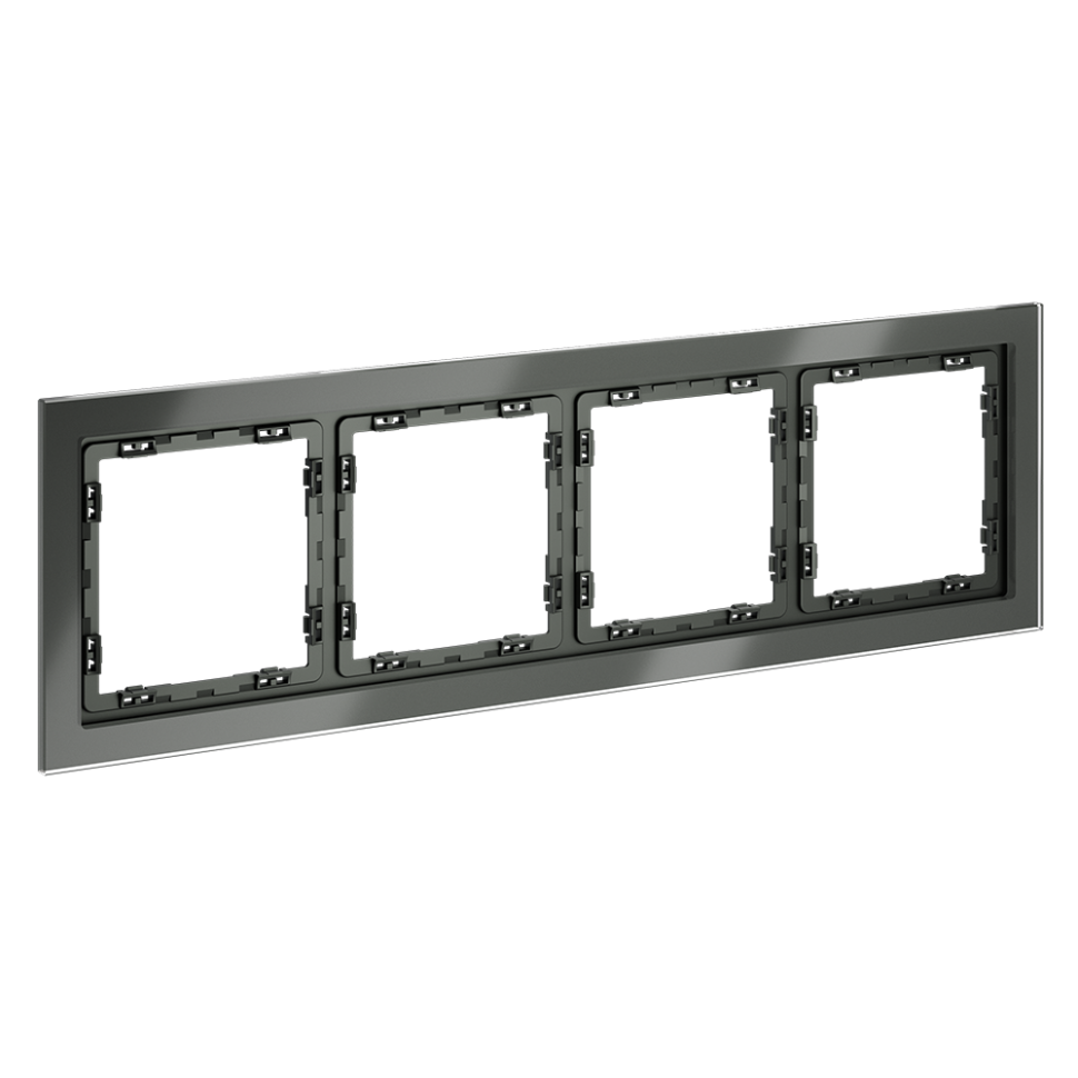 Рамка стеклянная VOLTUM S70 на 4 поста, (титан, стекло)