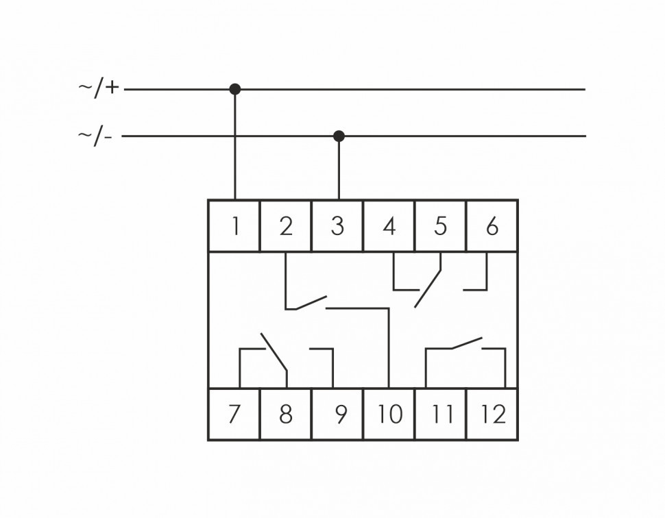 Реле промежуточный электромагнитный (Ампер-4x8 / Волт-48 AC/DC / Контакт-2NO/NC+2NO) PK-4PZ-48