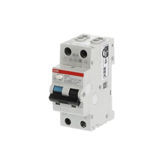 Дифференциальный автомат (АВДT) ABB DS201 C6 AC30 Тип-AC 1P+N 6A 30мА х-ка C 6kA  2CSR255080R1064
