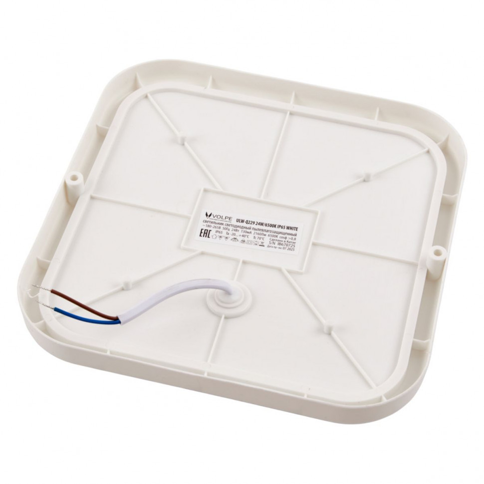 Накладной светильник влагозащищенный Volpe ULW-Q229 24W/6500K IP65 WHITE UL-00013193