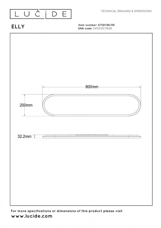 Потолочный светильник Lucide Elly 07121/36/30