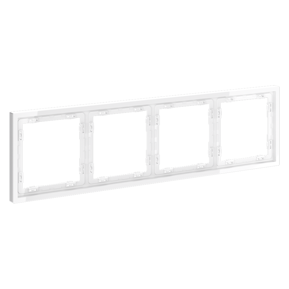 Рамка пластиковая VOLTUM S70 на 4 поста, (белый глянцевый)