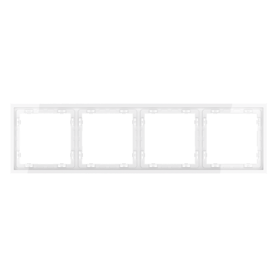 Рамка пластиковая VOLTUM S70 на 4 поста, (белый глянцевый)