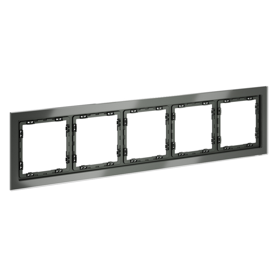 Рамка стеклянная VOLTUM S70 на 5 постов, (титан, стекло)