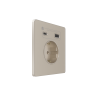 Systeme Infinity, Розетка С/У с ЗК и зар.устр.USB А+С 20Вт (250В, 16А, защит.шторки), Песчаный берег