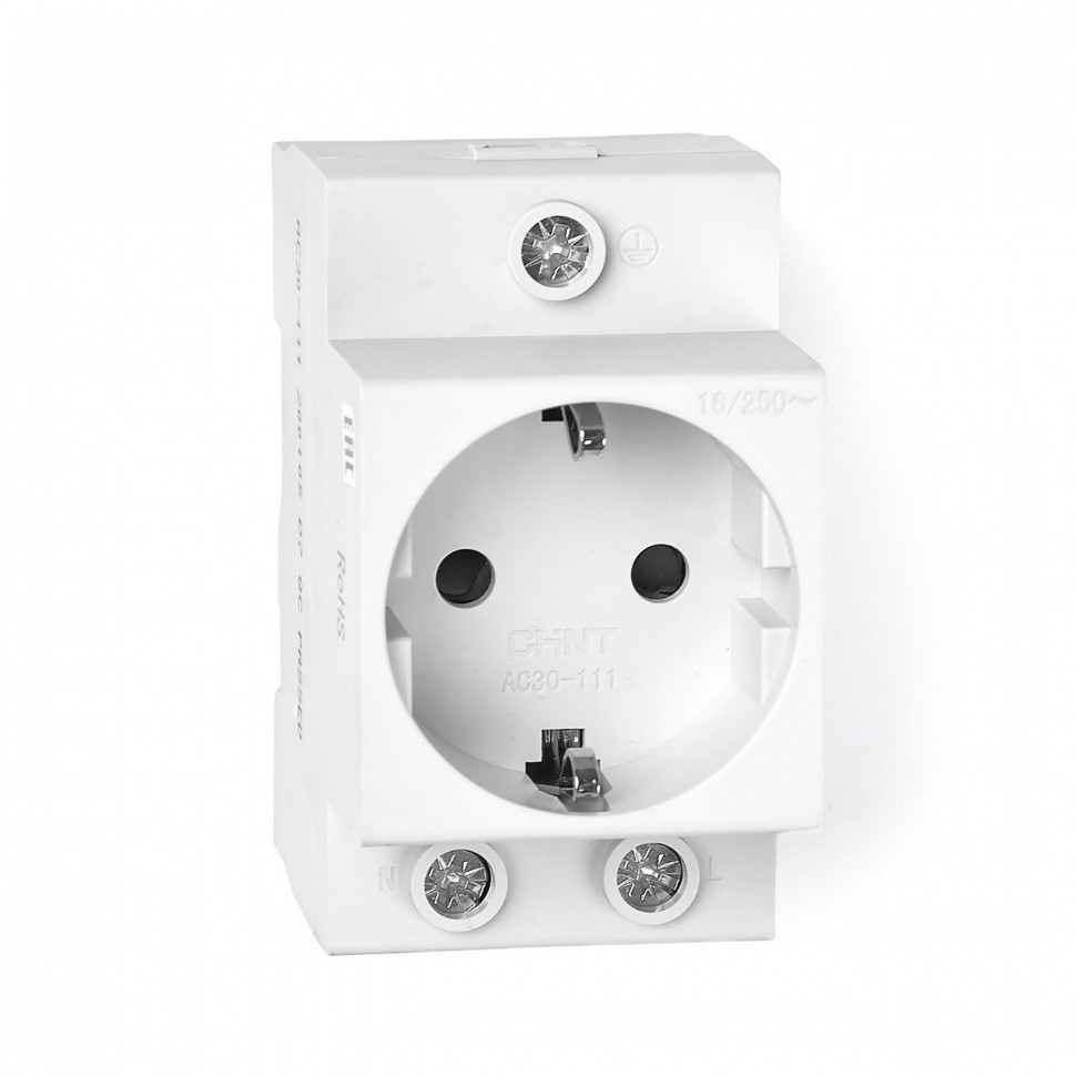 Розетка с заземлением на DIN-рейку CHINT 16А