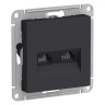 Розетка двойная Systeme Electric Atlas Design RJ-45 кат. 5е, карбон ATN001085