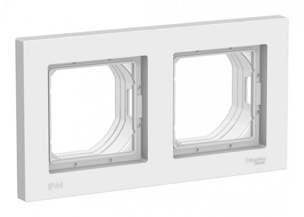 Рамка 2 поста IP44 Systeme Electric Atlas Design Aqua, белый ATN440102