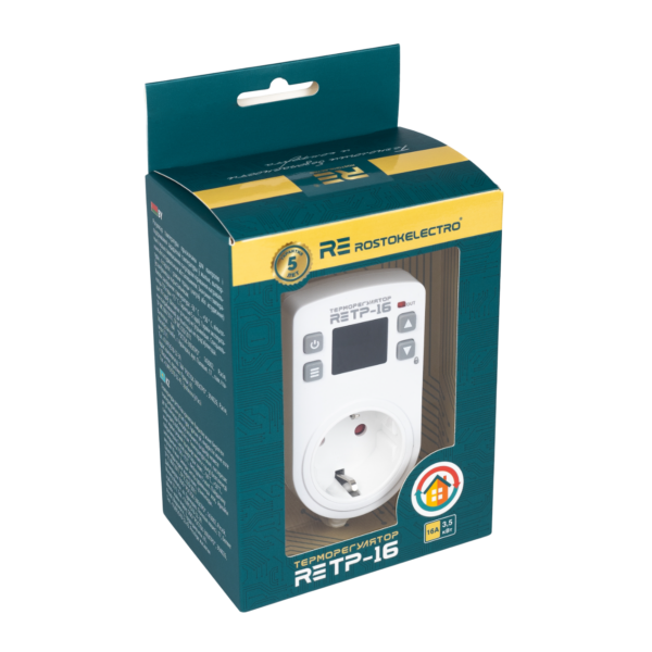 Терморегулятор розеточный RE ТР-16 2m ROSTOKELECTRO (DigiTop) RE ТР-16