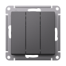 Выключатель трехклавишный Schneider Electric Atlas Design Базальт ATN001431