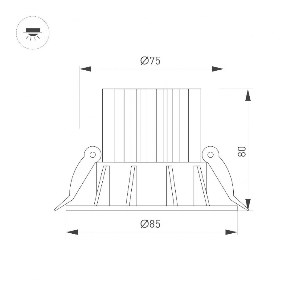 Встраиваемый светильник Arlight MS-ATOLL-BUILT-R86-10W Warm3000 (WH, 60 deg, 230V) 044595