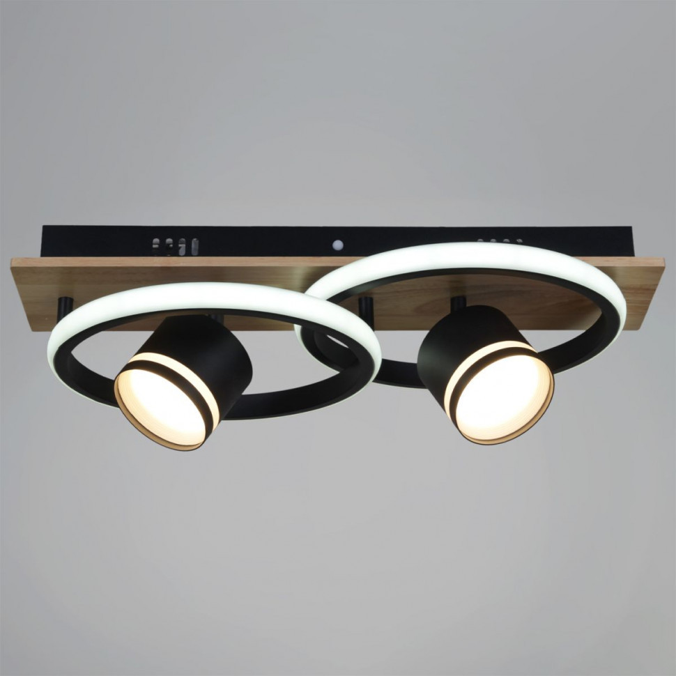 Потолочный светильник Reluce 29560-0.3-2+2 BK+WOOD