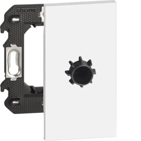 Вывод кабеля 1 выход диаметром 9мм 2 модуля. Цвет Белый. Bticino серия Living Now