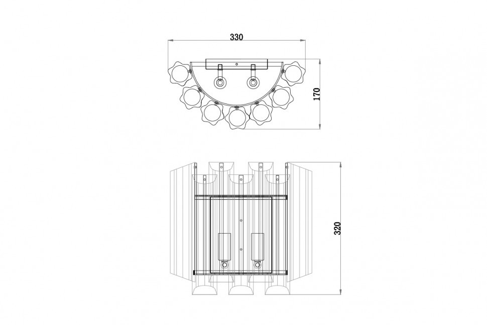 Настенный светильник Garda Decor 20MB3451-2AMBER