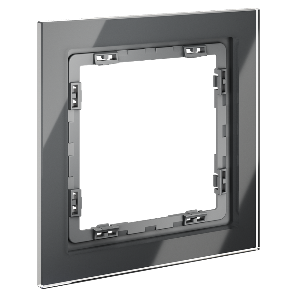 Рамка стеклянная VOLTUM S70 на 1 пост, (графит, стекло)