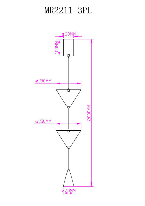 Подвесной светильник Myfar Maretta MR2211-3PL