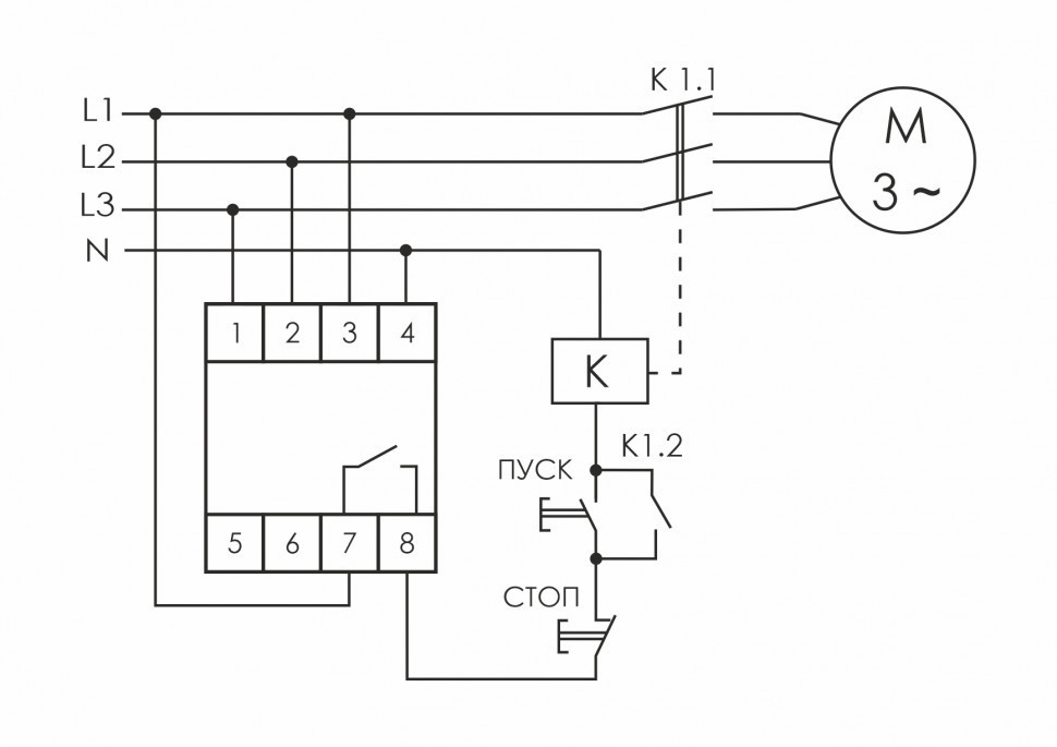 Реле контроля наличия, асимметрии фаз и чередования фаз CKF-B