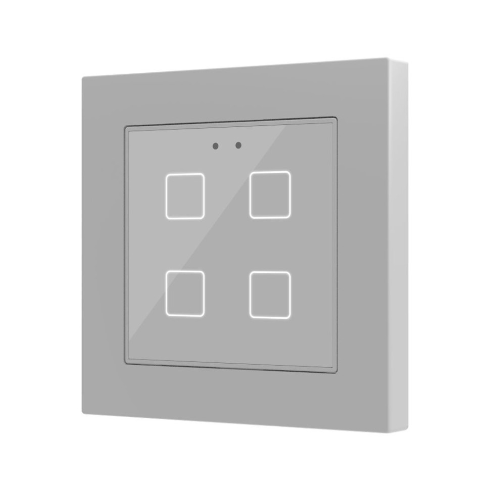 Выключатель сенсорный KNX, с подсветкой клавиш, 55x55мм Zennio Flat 55 X1/X2/X4