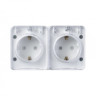 Розетка двойная с заземлением со шторками 16А 250B Systeme Electric AtlasDesign Profi54, белый ATN540126