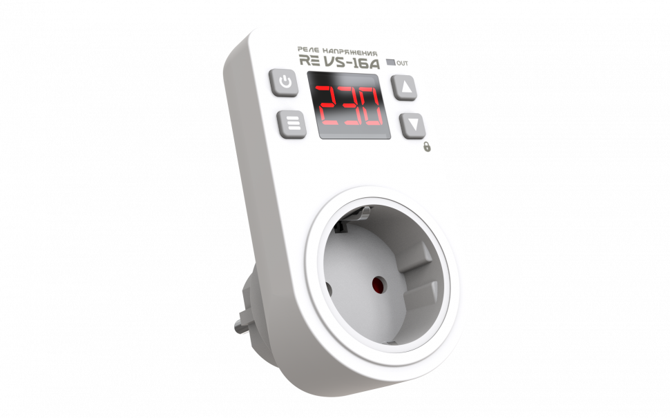 Реле напряжения розеточное 16A ROSTOKELECTRO (DigiTOP) RE VS-16A