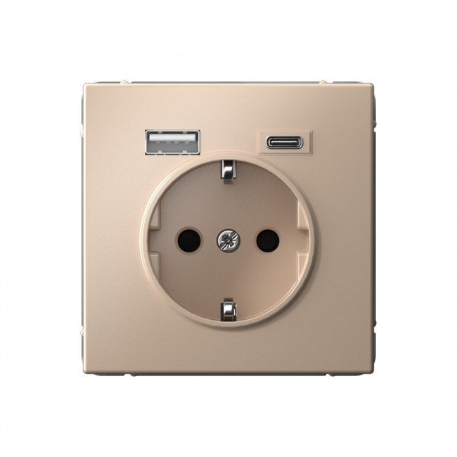 Розетка силовая 16A + USB A+C 2,4/3,0 А, 2 порта 1,5 А Schneider Electric Art Gallery Песочный GAL001232