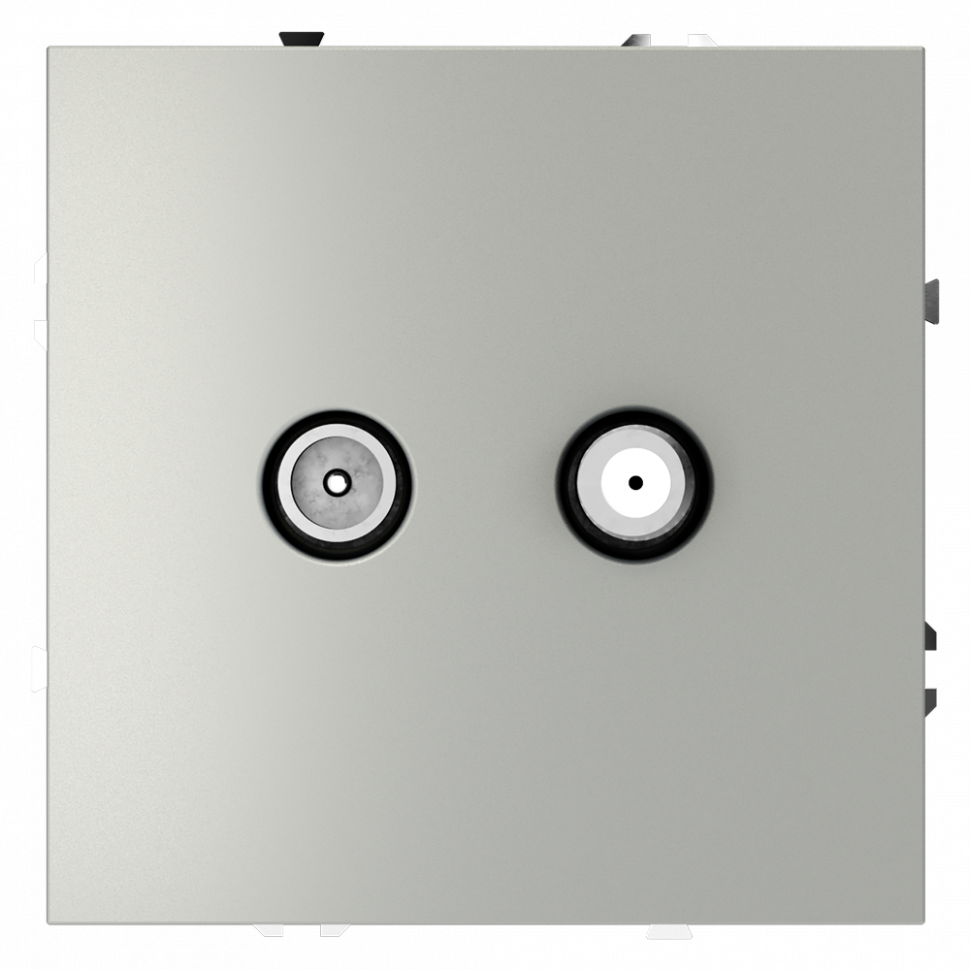 Розетка телевизионнная встраиваемая VOLTUM S70 оконечная TV+SAT, (сталь) VLS060405