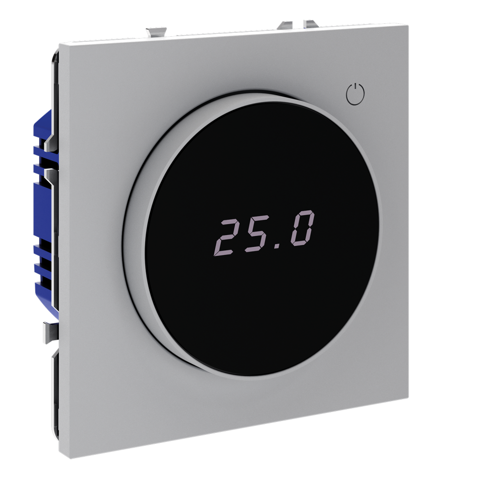 Терморегулятор электронный VOLTUM S70 с индикацией и датчиком, для теплого пола, (серый)