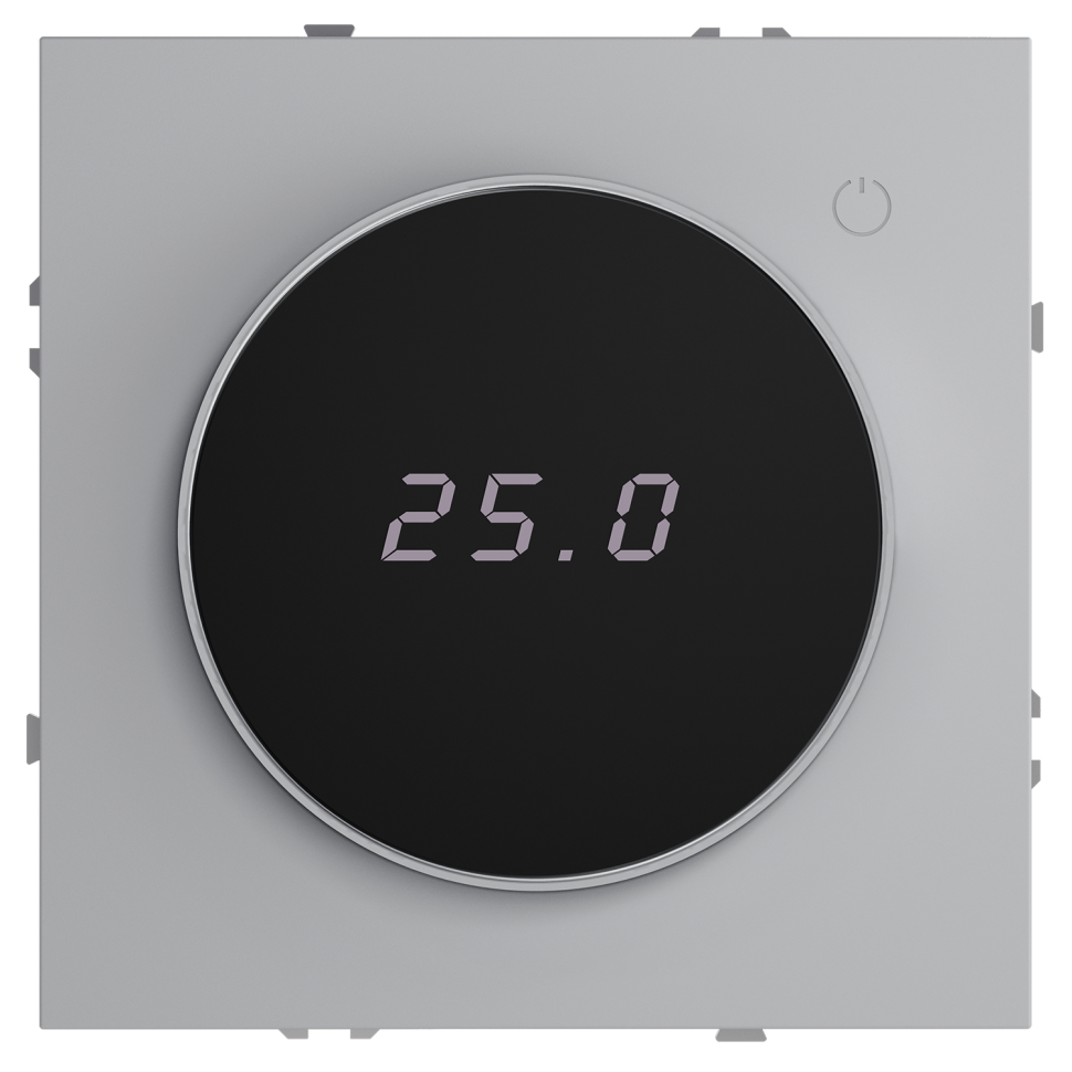 Терморегулятор электронный VOLTUM S70 с индикацией и датчиком, для теплого пола, (серый)