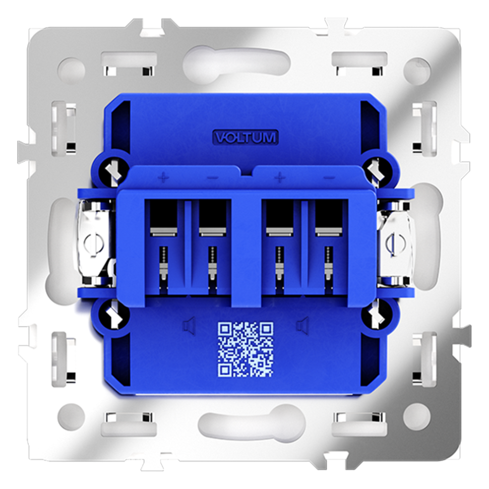 Розетка акустическая встраиваемая VOLTUM S70 4-местная, (белый глянцевый)