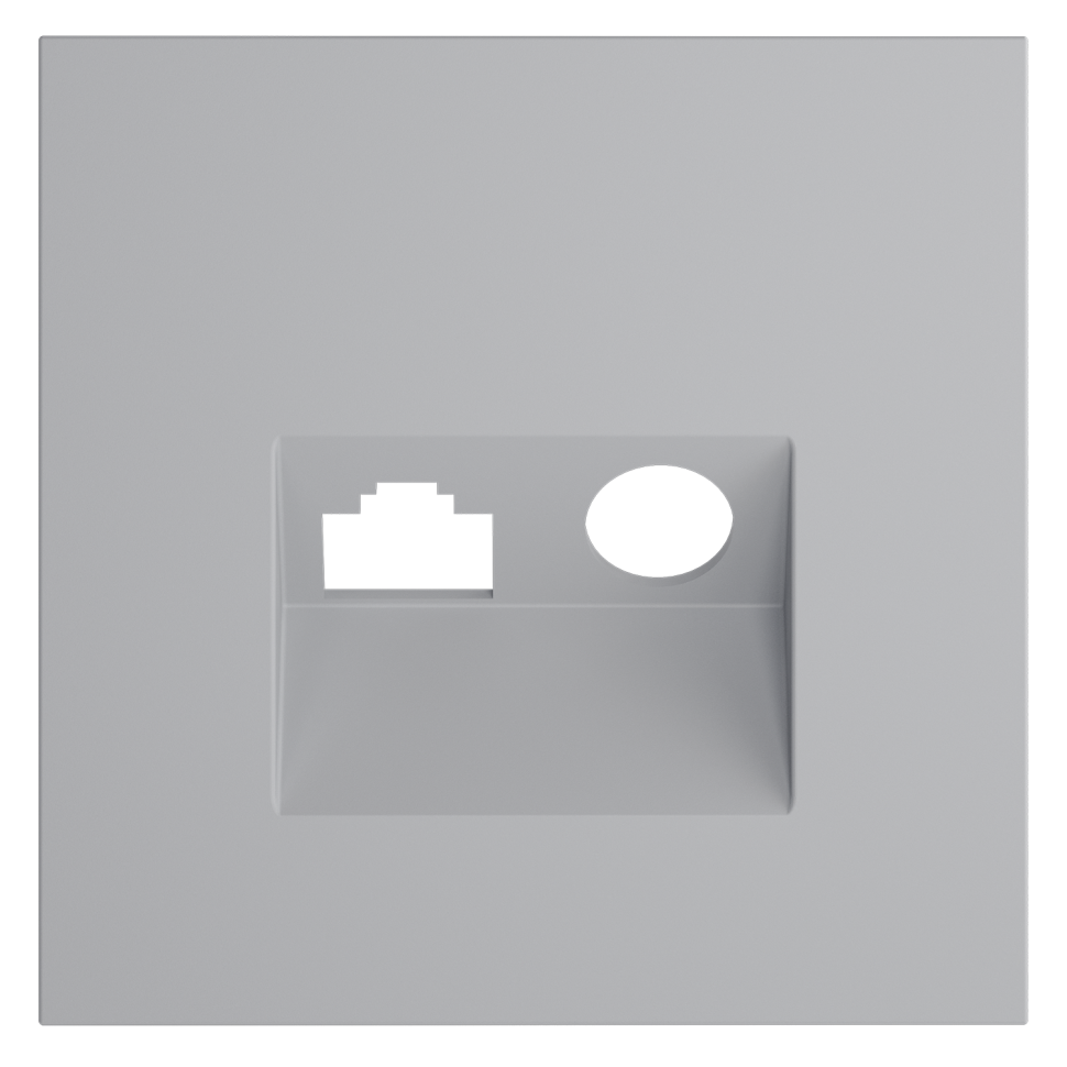 Накладка для розетки TV+RJ45 кат. 6, S70 (серый)