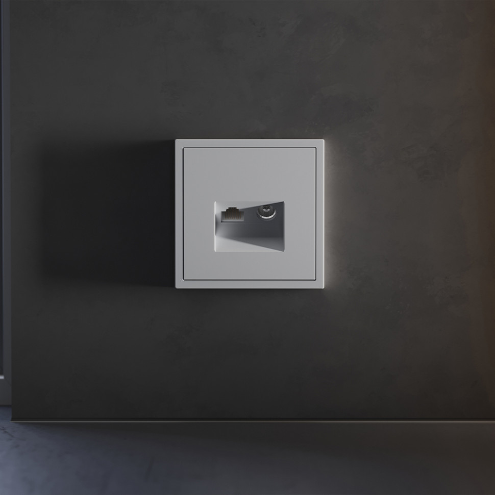 Накладка для розетки TV+RJ45 кат. 6, S70 (серый)