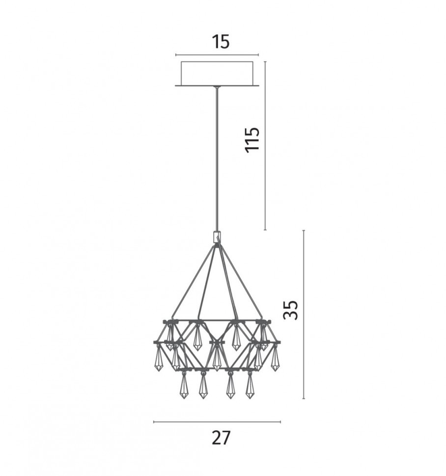 Подвесной светильник Divinare Rotondo 1019/02 SP-28
