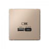 Зарядное устройство USB тип-A + тип-C 45Вт высокоскор.заряд. QC, PD, механизм, Schneider Electric Art Gallery Песочный GAL001229