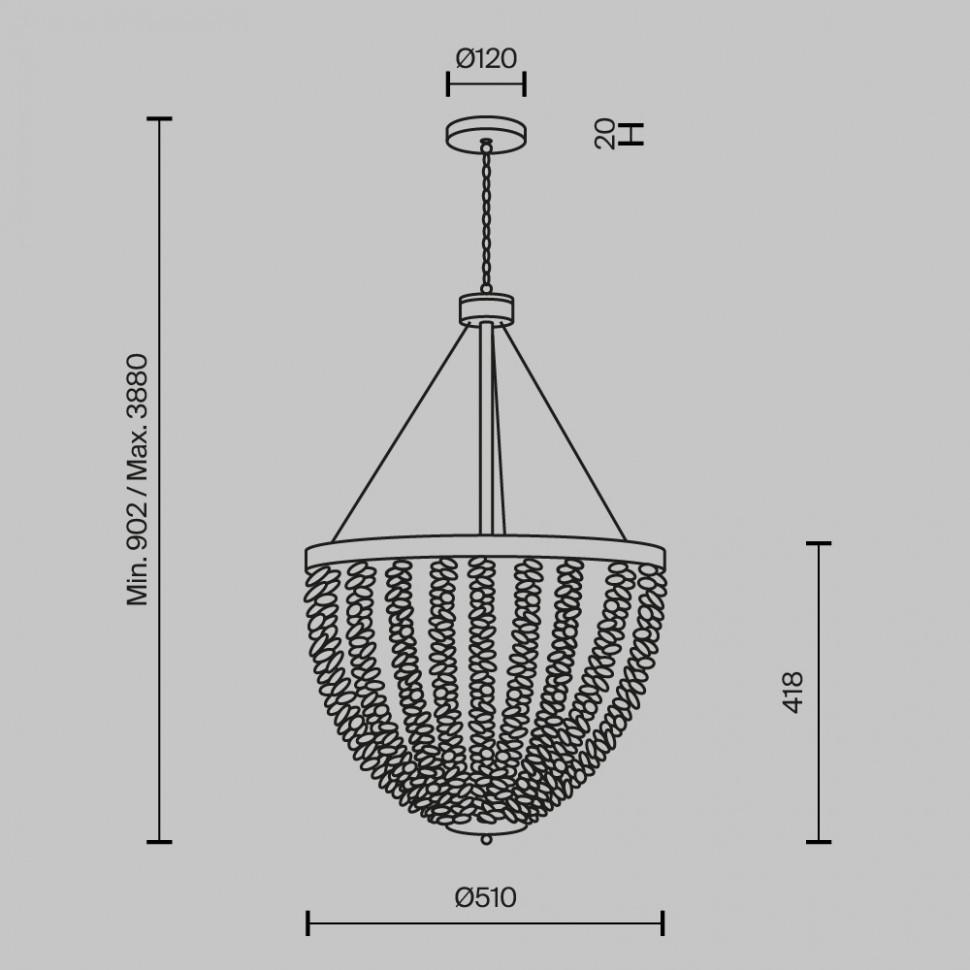 Подвесной светильник Maytoni Intrigue MOD440PL-06BS