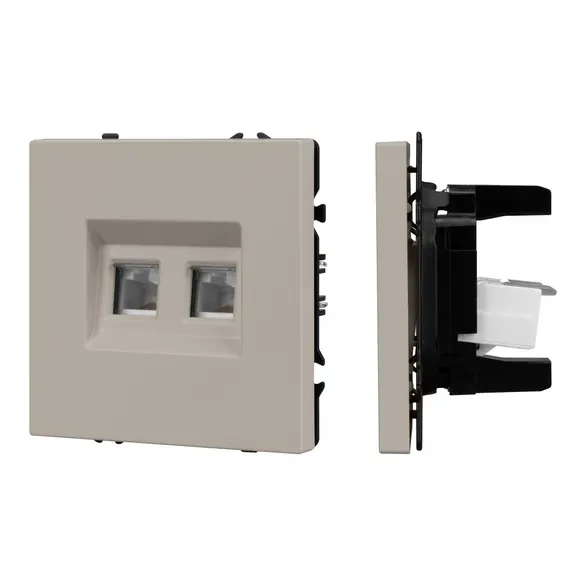 Розетка компьютерная двойная 6 kat, IP-20 NEO PLUS (кашемир) 