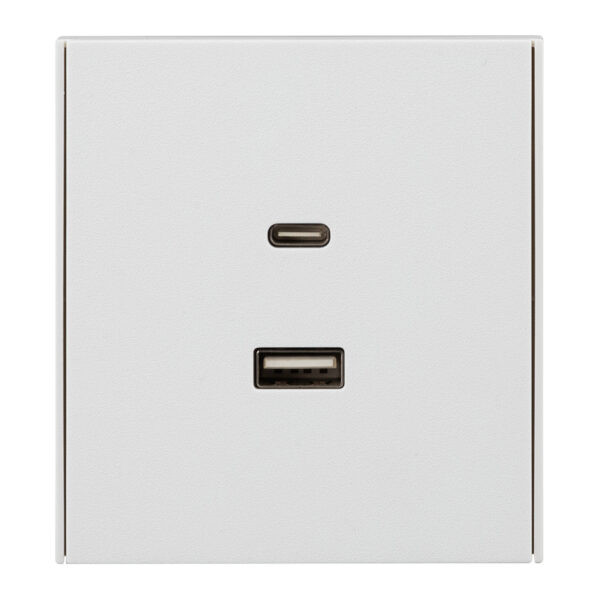 KRANZ Розетка STRONG USB-A+Type-C 3А с функцией быстрой зарядки жемчуг KR-78-0734-4