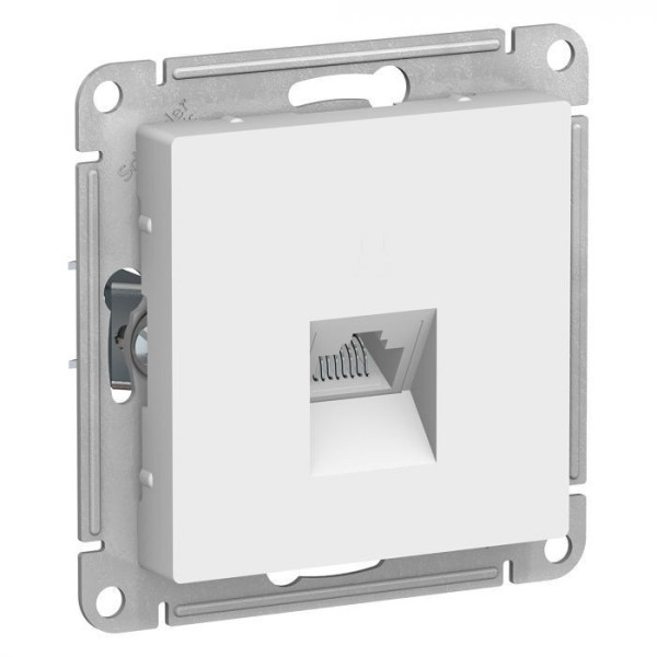 Розетка Systeme Electric Atlas Design RJ-45 кат. 5е, белая ATN000183