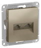 Розетка двойная Systeme Electric Atlas Design RJ-45 кат. 5е, шампань ATN000585
