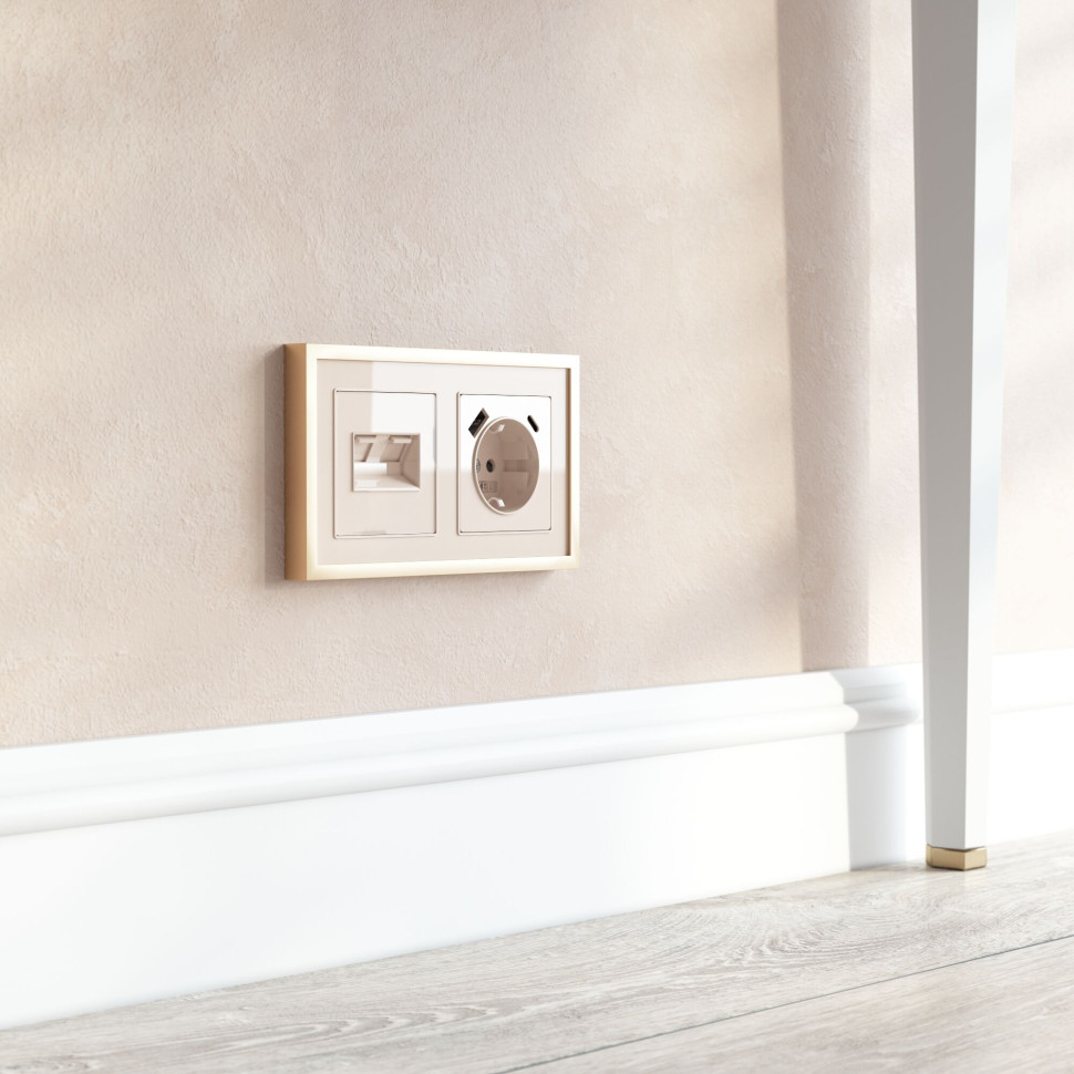 Накладка для двойной розетки Еthernet RJ-45 (айвори акрил) W1191143