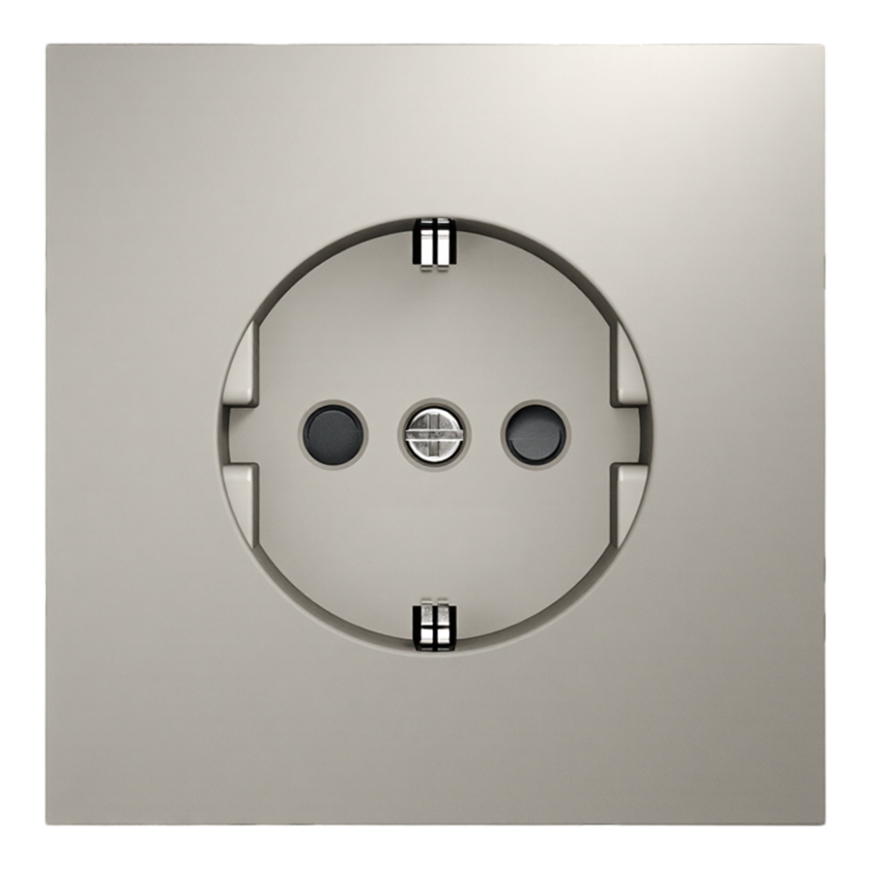 Розетка с заземлением Schuko с защитными шторками, 250В (кашемир) 