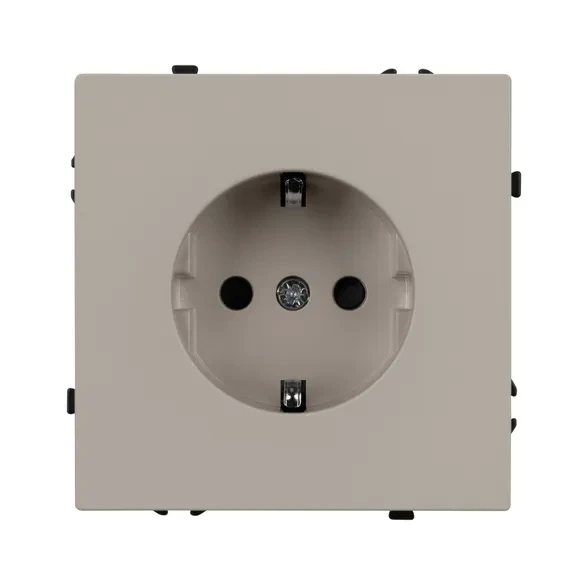 Розетка с заземлением Schuko с защитными шторками, 250В NEO PLUS  (кашемир) 