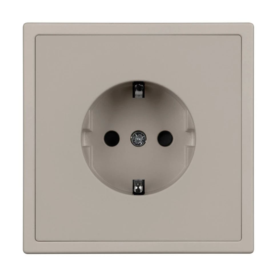 Розетка с заземлением Schuko с защитными шторками, 250В NEO PLUS  (кашемир) 